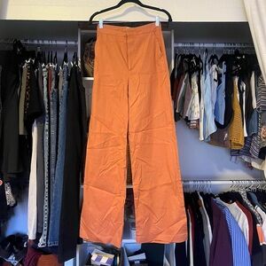 Chic Orange Wide-Leg Women's Pants